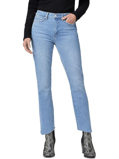 Paige Cindy Seaming Womens Ankle High Rise Straight Leg Jeans In Blue