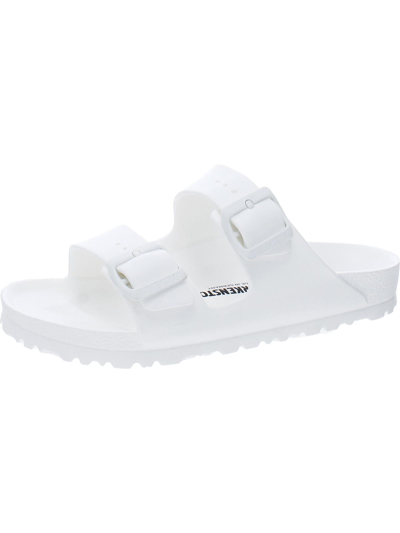 Birkenstock Arizona Eva Womens Slip On Casual Slide Sandals In White