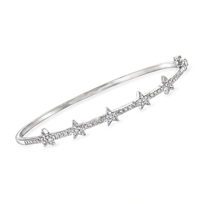Rs Pure By Ross-simons Diamond Star Bangle Bracelet In Sterling Silver In Multi