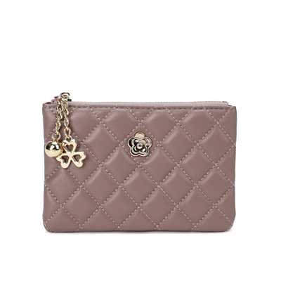 Tiffany & Fred Quilted Leather Wallet In Beige