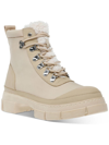 Steve Madden Hildy Womens Lug Sole Lace Up Ankle Boots In Beige