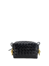 Bottega Veneta Large Loop Intrecciato Leather Shoulder Bag In Black/m Brass