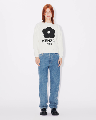 Kenzo Sweatshirt Boke Flower 2.0 Femme Blanc Casse In Off White