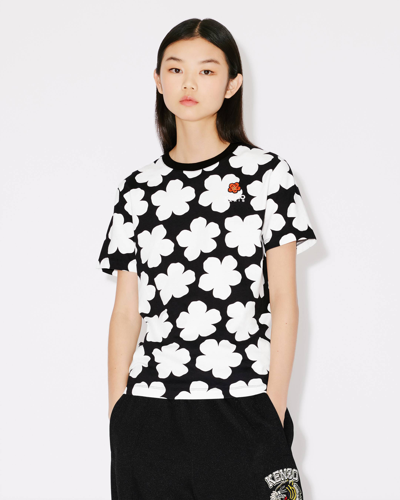 Tシャツ・カットソー KENZO Woman Polo Shirt Black FF52TS1604SB 99J KENZO Peonies' T-shirt in cotton | Women's | KENZO