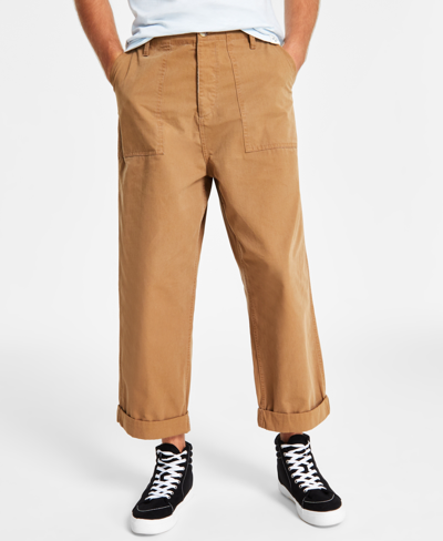 Sun + Stone Men's Workwear Straight-fit Garment-dyed Tapered Carpenter Pants, Created For Macy's In Dull Gold