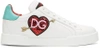 DOLCE & GABBANA White Heart Sneakers
