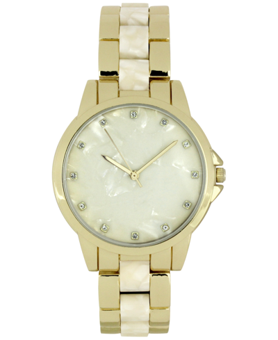 Inc International Concepts Women's Marble & Gold-tone Bracelet Watch 38mm, Created For Macy's In Two Tone