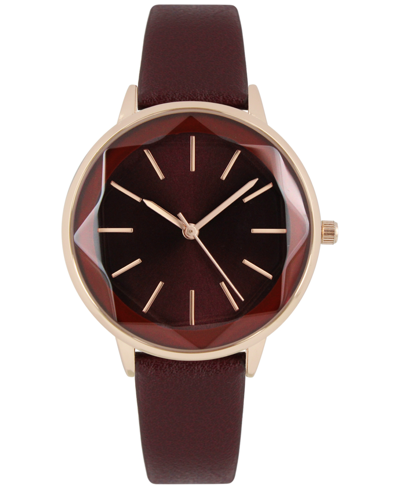 Inc International Concepts Women's Brown Strap Watch 37mm, Created For Macy's In Red