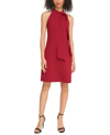 Vince Camuto Bow-neck Halter Dress In Bordeaux