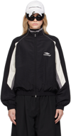 BALENCIAGA BLACK 3B SPORTS ICON TRACK JACKET