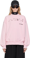 Balenciaga Logo-print Sweatshirt In 3204 Faded Pink/blac
