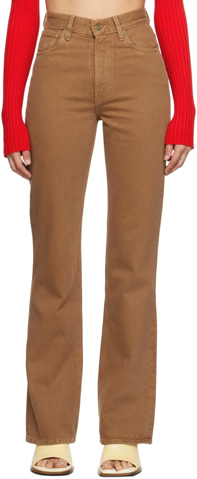 Jacquemus Brown Le Chouchou 'le De Nîmes' Jeans In 83a Camel/beige