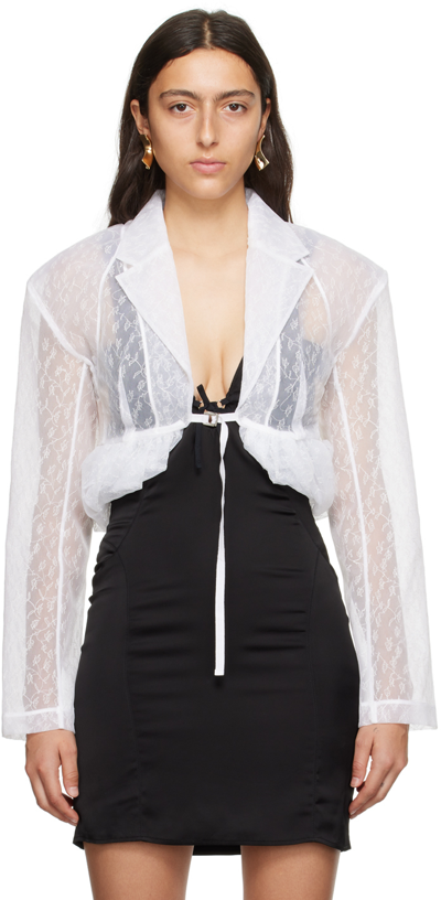 Jacquemus La Veste Dentelle Lace Jacket In White