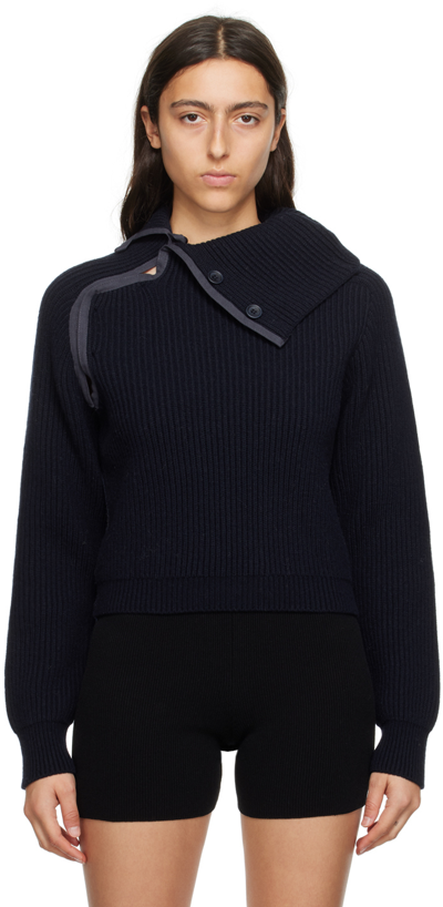Jacquemus Navy Le Chouchou 'la Maille Vega' Sweater In 380 Navy