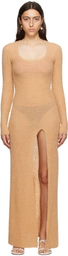 JACQUEMUS BEIGE LE CHOUCHOU 'LA ROBE DAO' MAXI DRESS