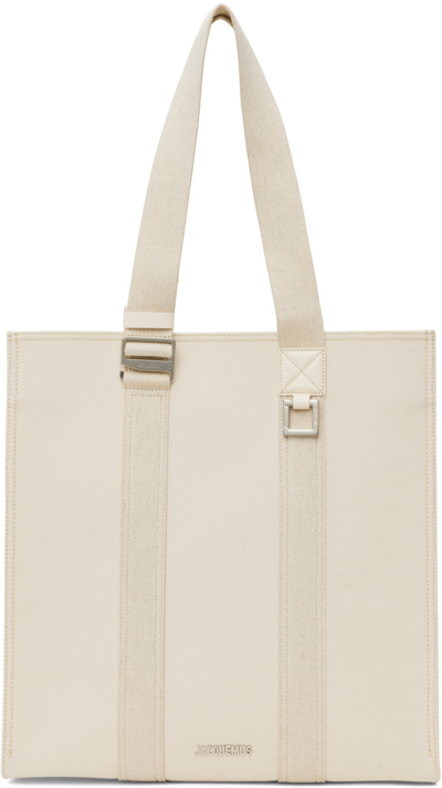 Jacquemus Cuerda Cotton-canvas Tote Bag In Off-white