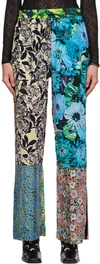Marine Serre Multicolour Scarves-print Silk Trousers In Mu00