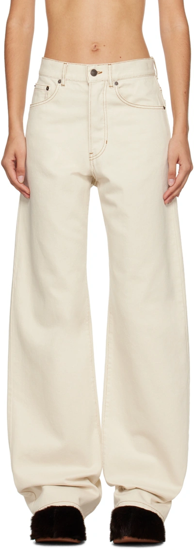 Dries Van Noten High-rise Wide-leg Jeans In 5 Ecru