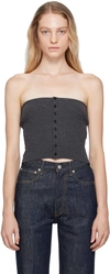 Auralee Gray Button Tube Top In Grey