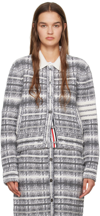 Thom Browne Checked Jacquard-knit Wool-blend Bomber Jacket In 058 Pale Grey