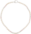 HATTON LABS WHITE PEARL RAINBOW GRADIENT CRYSTAL CHAIN NECKLACE