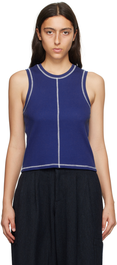Ymc You Must Create Cropped-top Mit Stickerei In Blue