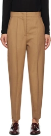 Max Mara Tan Mira Trousers In 007 Camel
