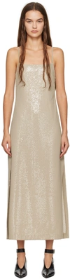 Max Mara Alias Square-neck Ribbed Dress In 001 Beige