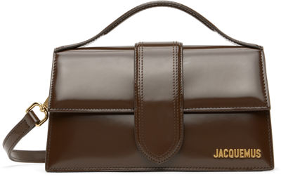 Jacquemus Brown Le Raphia 'le Grand Bambino' Bag In 890 Midnight Brown