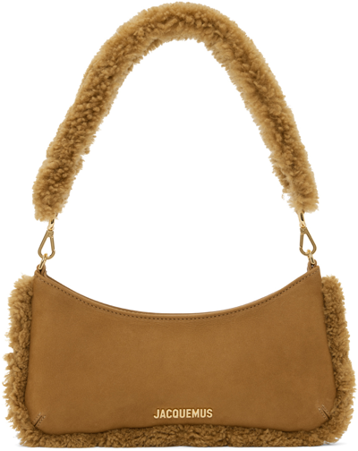 Jacquemus Le Bisou Doux Leather Shoulder Bag In Brown