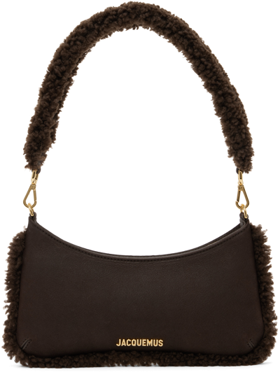 Jacquemus Le Bisou Doux Leather Shoulder Bag In Brown