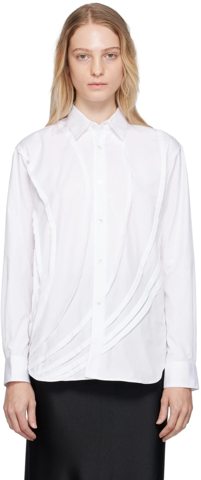 Comme Des Garçons Shirt White Raw Edge Shirt In 2 White