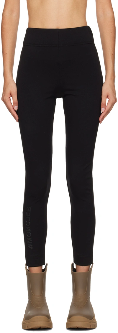 Moncler Black Bonded Leggings In 99 Black