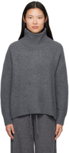 Lisa Yang Gray 'the Elwinn' Turtleneck In Gx Graphite Bouclã¨