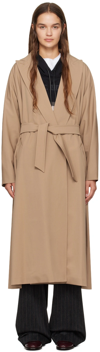 Max Mara Tan Ottico Coat In 006 Camel