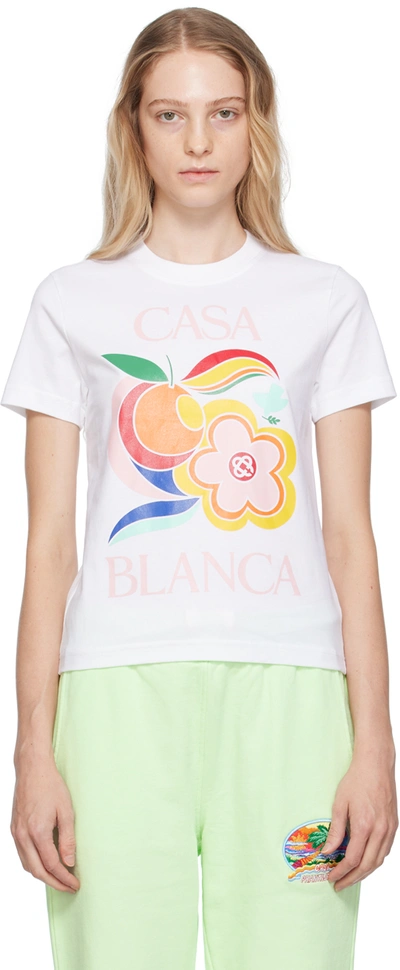 Casablanca Le Pouvoir Des Fleurs T-shirt In White