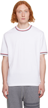 Thom Browne White Striped T-shirt In 100 White