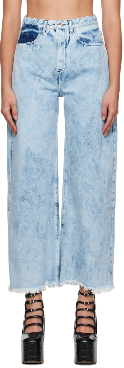 Marques' Almeida Frayed Boyfriend Jeans In Blau