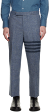 Thom Browne 4-piece Slim Casual Pants With Decorative Patterns In 480 Light Blue