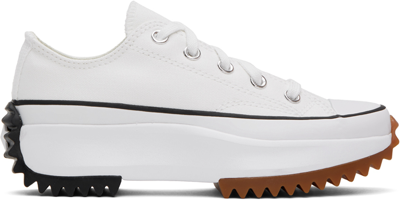 Converse White Run Star Hike Low Top Trainers In White/black