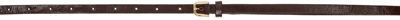 Dries Van Noten Ssense Exclusive Brown Thin Crinkled Belt In 704 Dark Brown