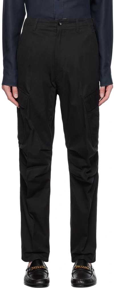 Tom Ford Black Cuffed Cargo Pants In Lb999 Black