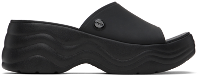 Crocs Women's Skyline Slide Sandals From Finish Line In Black/black