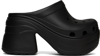 Crocs Siren Clog Rubber Mules With Heel In Black