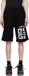 GIVENCHY BLACK EMBROIDERED SHORTS