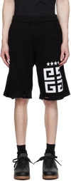 Givenchy Black Embroidered Shorts In 004-black/white