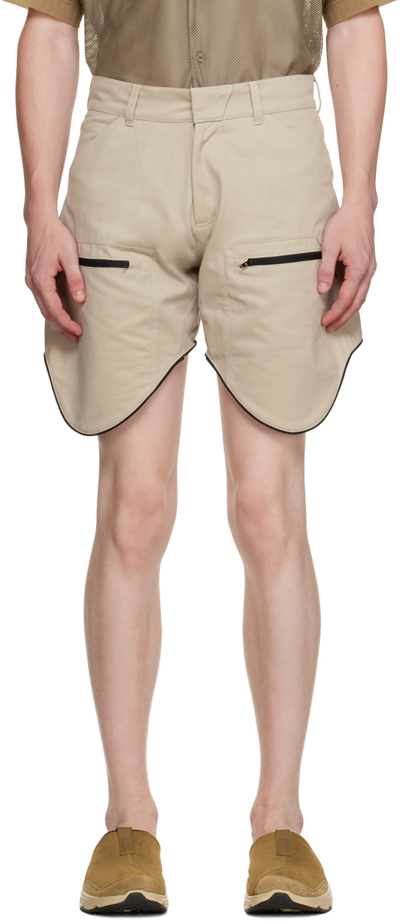 Olly Shinder Beige Scout Shorts In Stone