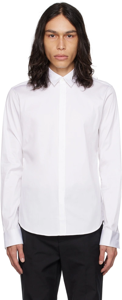 Wooyoungmi Logo-plaque Cotton Shirt In White