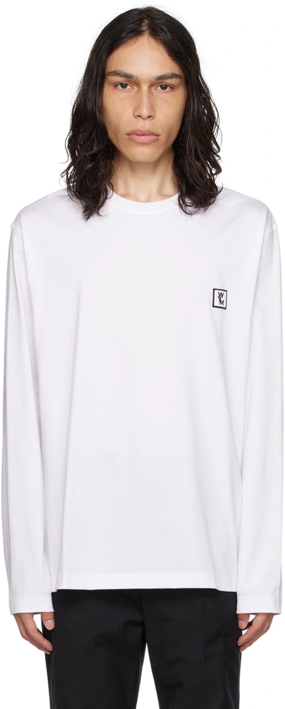 Wooyoungmi White Patch Long Sleeve T-shirt In White 709w