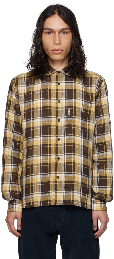 Ymc You Must Create Curtis Checked Shirt In Brown